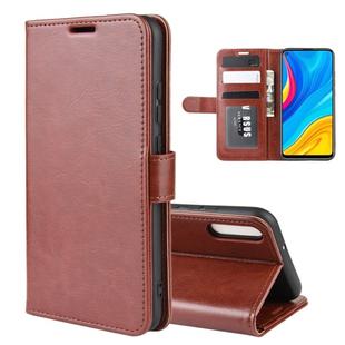For Huawei Enjoy 10 R64 Texture Single Fold Horizontal Flip Leather Case with Holder & Card Slots & Wallet(Brown)