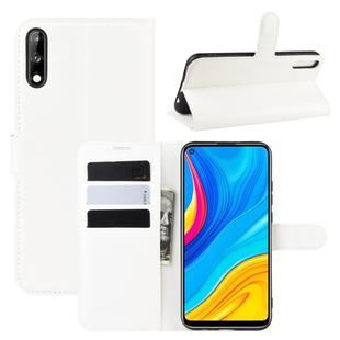 For Huawei Enjoy 10 Litchi Texture Horizontal Flip Leather Case with Wallet & Holder & Card Slots(White)