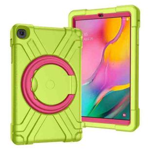 For Galaxy Tab A 10.1 (2019) EVA + PC Flat Protective Shell with 360 Degree Rotating Bracket(Grass Green+Rose Red)
