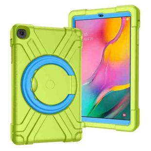 For Galaxy Tab A 10.1 (2019) EVA + PC Flat Protective Shell with 360 Degree Rotating Bracket(Grass Green+Blue)