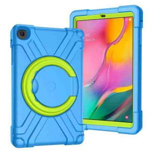 For Galaxy Tab A 10.1 (2019) EVA + PC Flat Protective Shell with 360 Degree Rotating Bracket(Blue+Grass Green)
