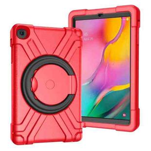 For Galaxy Tab A 10.1 (2019) EVA + PC Flat Protective Shell with 360 Degree Rotating Bracket(Red+Black)