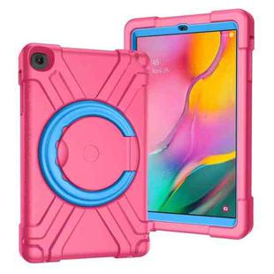 For Galaxy Tab A 10.1 (2019) EVA + PC Flat Protective Shell with 360 Degree Rotating Bracket(Rose Red+Blue)