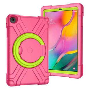 For Galaxy Tab A 10.1 (2019) EVA + PC Flat Protective Shell with 360 Degree Rotating Bracket(Rose Red+Grass Green)