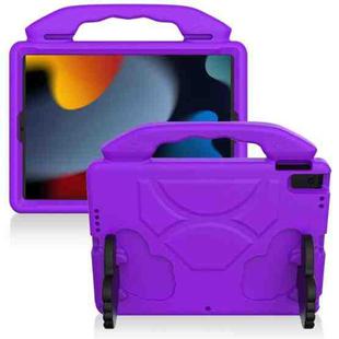 For iPad 10.2 EVA Flat Anti Falling Protective Shell with Thumb Bracket(Purple)