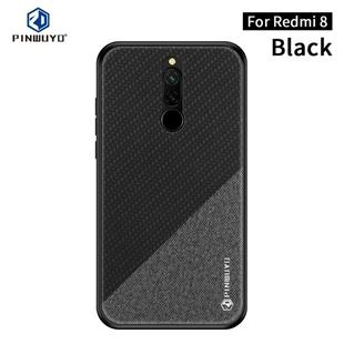 For Xiaomi RedMi 8 PINWUYO Rong Series  Shockproof PC + TPU+ Chemical Fiber Cloth Protective Cover(Black)