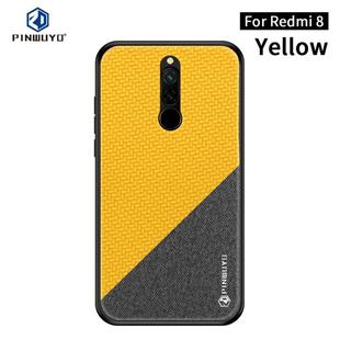 For Xiaomi RedMi 8 PINWUYO Rong Series  Shockproof PC + TPU+ Chemical Fiber Cloth Protective Cover(Yellow)