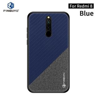 For Xiaomi RedMi 8 PINWUYO Rong Series  Shockproof PC + TPU+ Chemical Fiber Cloth Protective Cover(Blue)