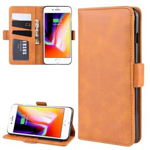 For iPhone 8 Plus / 7 Plus Double Buckle Crazy Horse Business Mobile Phone Holster with Card Wallet Bracket Function(Yellow)