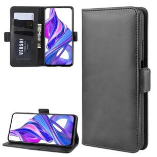 For Huawei Honor 9X Pro Double Buckle Crazy Horse Business Mobile Phone Holster with Card Wallet Bracket Function(Black)