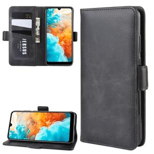 For Huawei Y6 Pro 2019 Double Buckle Crazy Horse Business Mobile Phone Holster with Card Wallet Bracket Function(Black)