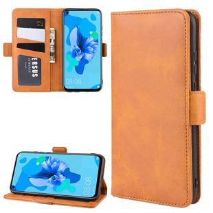 For Huawei P20 Lite 2019 / Nova 5i Double Buckle Crazy Horse Business Mobile Phone Holster with Card Wallet Bracket Function(Yellow)