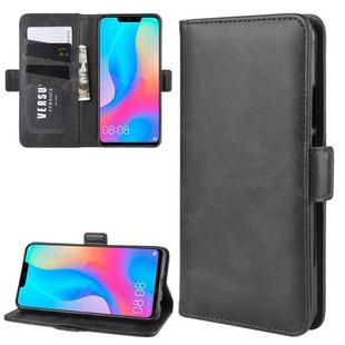 For Huawei Nova 3i Double Buckle Crazy Horse Business Mobile Phone Holster with Card Wallet Bracket Function(Black)