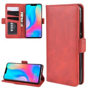 For Huawei Nova 3i Double Buckle Crazy Horse Business Mobile Phone Holster with Card Wallet Bracket Function(Red)