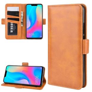 For Huawei Nova 3i Double Buckle Crazy Horse Business Mobile Phone Holster with Card Wallet Bracket Function(Yellow)