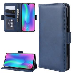 For Huawei Honor 10 Lite / P Smart 2019 / Nova Lite 3 Double Buckle Crazy Horse Business Mobile Phone Holster with Card Wallet Bracket Function(Blue)