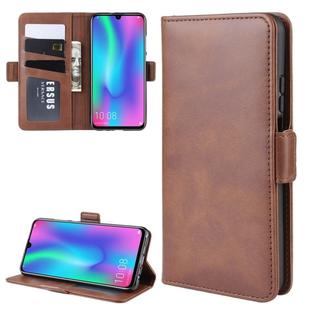 For Huawei Honor 10 Lite / P Smart 2019 / Nova Lite 3 Double Buckle Crazy Horse Business Mobile Phone Holster with Card Wallet Bracket Function(Brown)