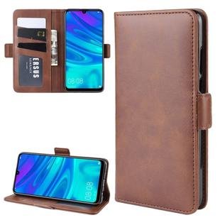For Huawei P30 Lite / Nova 4e Double Buckle Crazy Horse Business Mobile Phone Holster with Card Wallet Bracket Function(Brown)