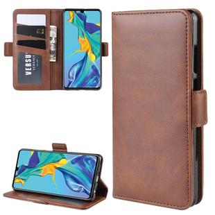 For Huawei P30 Dual-side Magnetic Buckle Horizontal Flip Leather Case with Holder & Card Slots & Wallet & Photo Frame(Brown)