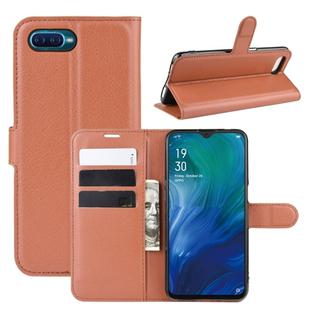 For Oppo Reno A Litchi Texture Horizontal Flip Leather Case with Wallet & Holder & Card Slots(Brown)