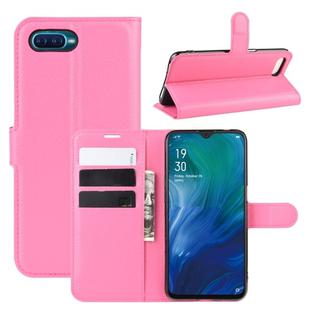 For Oppo Reno A Litchi Texture Horizontal Flip Leather Case with Wallet & Holder & Card Slots(Rose Red)