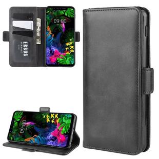 For LG G8S ThinQ Double Buckle Crazy Horse Business Mobile Phone Holster with Card Wallet Bracket Function(Black)