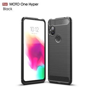 For MOTO One Hyper Brushed Texture Carbon Fiber TPU Case(Black)