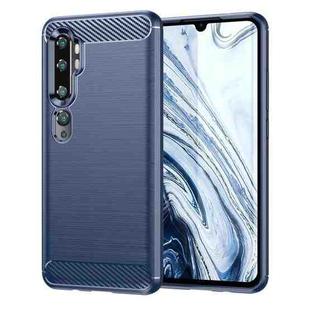 For Xiaomi Mi CC9 Pro / Note10 Brushed Texture Carbon Fiber TPU Case(Navy Blue)