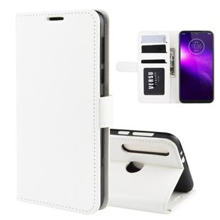 For Motorola One Macro / G8 Play R64 Texture Single Fold Horizontal Flip Leather Case with Holder & Card Slots & Wallet(White)