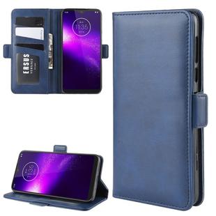For Motorola One Macro / G8 Play Wallet Stand Leather Cell Phone Case with Wallet & Holder & Card Slots(Dark Blue)