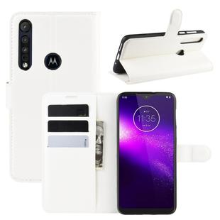 For Motorola One Macro / G8 Play Litchi Texture Horizontal Flip Leather Case with Wallet & Holder & Card Slots(White)