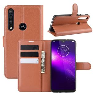 For Motorola One Macro / G8 Play Litchi Texture Horizontal Flip Leather Case with Wallet & Holder & Card Slots(Brown)