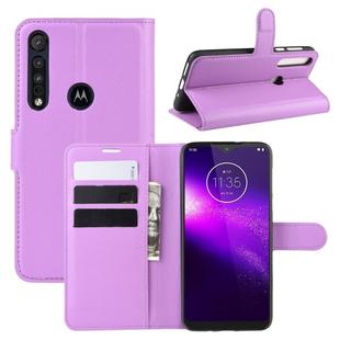 For Motorola One Macro / G8 Play Litchi Texture Horizontal Flip Leather Case with Wallet & Holder & Card Slots(Purple)