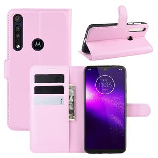 For Motorola One Macro / G8 Play Litchi Texture Horizontal Flip Leather Case with Wallet & Holder & Card Slots(Pink)