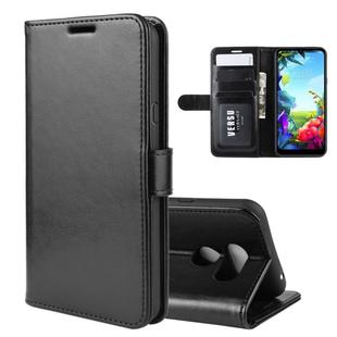 For LG K40S R64 Texture Single Fold Horizontal Flip Leather Case with Holder & Card Slots & Wallet(Black)