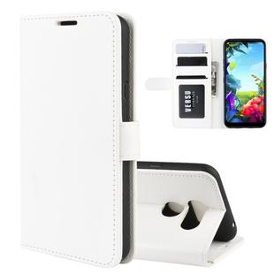 For LG K40S R64 Texture Single Fold Horizontal Flip Leather Case with Holder & Card Slots & Wallet(White)
