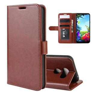 For LG K40S R64 Texture Single Fold Horizontal Flip Leather Case with Holder & Card Slots & Wallet(Brown)