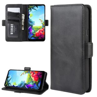 For LG K40S Wallet Stand Leather Cell Phone Case with Wallet & Holder & Card Slots(Black)