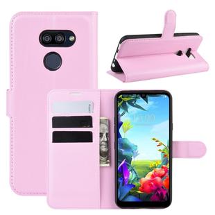 For LG K40S Litchi Texture Horizontal Flip Leather Case with Wallet & Holder & Card Slots(Pink)