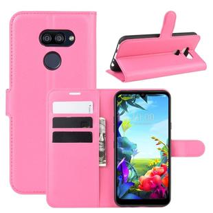 For LG K40S Litchi Texture Horizontal Flip Leather Case with Wallet & Holder & Card Slots(Rose red)
