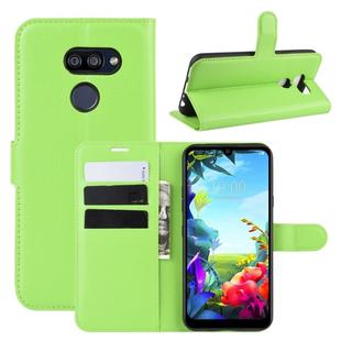 For LG K40S Litchi Texture Horizontal Flip Leather Case with Wallet & Holder & Card Slots(Green)