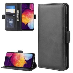 For Galaxy A50/ A30s / A50s Double Buckle Crazy Horse Business Mobile Phone Holster with Card Wallet Bracket Function(Black)