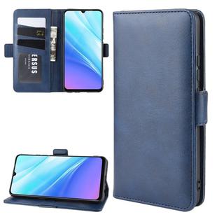 For Vivo Y7S /iQOO Neo / Z5 Double Buckle Crazy Horse Business Mobile Phone Holster with Card Wallet Bracket Function(Blue)
