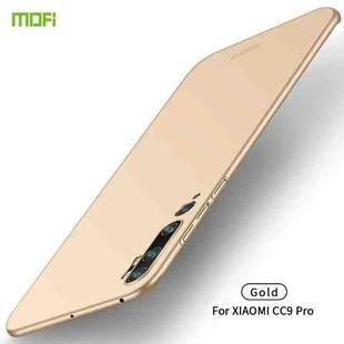 For Xiaomi Mi CC9 Pro MOFI Frosted PC Ultra-thin Hard Case(Gold)