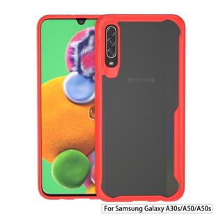 For Galaxy A50 / A50s / A30s Transparent PC + TPU Full Coverage Shockproof Protective Case(Red)