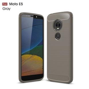 For Motorola Moto E5 / G6 Play Brushed Texture Carbon Fiber TPU Case(Grey)