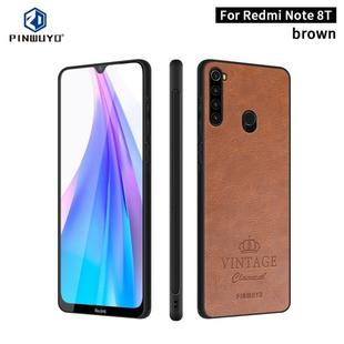 FFor Xiaomi Redmi Note 8T PINWUYO Pin Rui Series Classical PU Leather + PC + TPU Anti-fall All-inclusive Case (Brown)