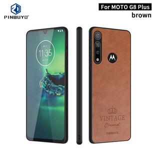 For MOTO G8 Plus PINWUYO Pin Rui Series Classical Leather, PC + TPU + PU Leather Waterproof And Anti-fall All-inclusive Protective Shell(Brown)