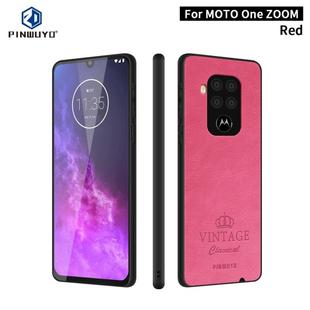 For MOTO P50note/One ZOOM/One pro PINWUYO Pin Rui Series Classical Leather, PC + TPU + PU Leather Waterproof And Anti-fall All-inclusive Protective Shell(Red)