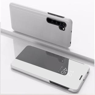 For Xiaomi Mi CC9 Pro Plated Mirror Horizontal Flip Leather Case with Holder(Silver)